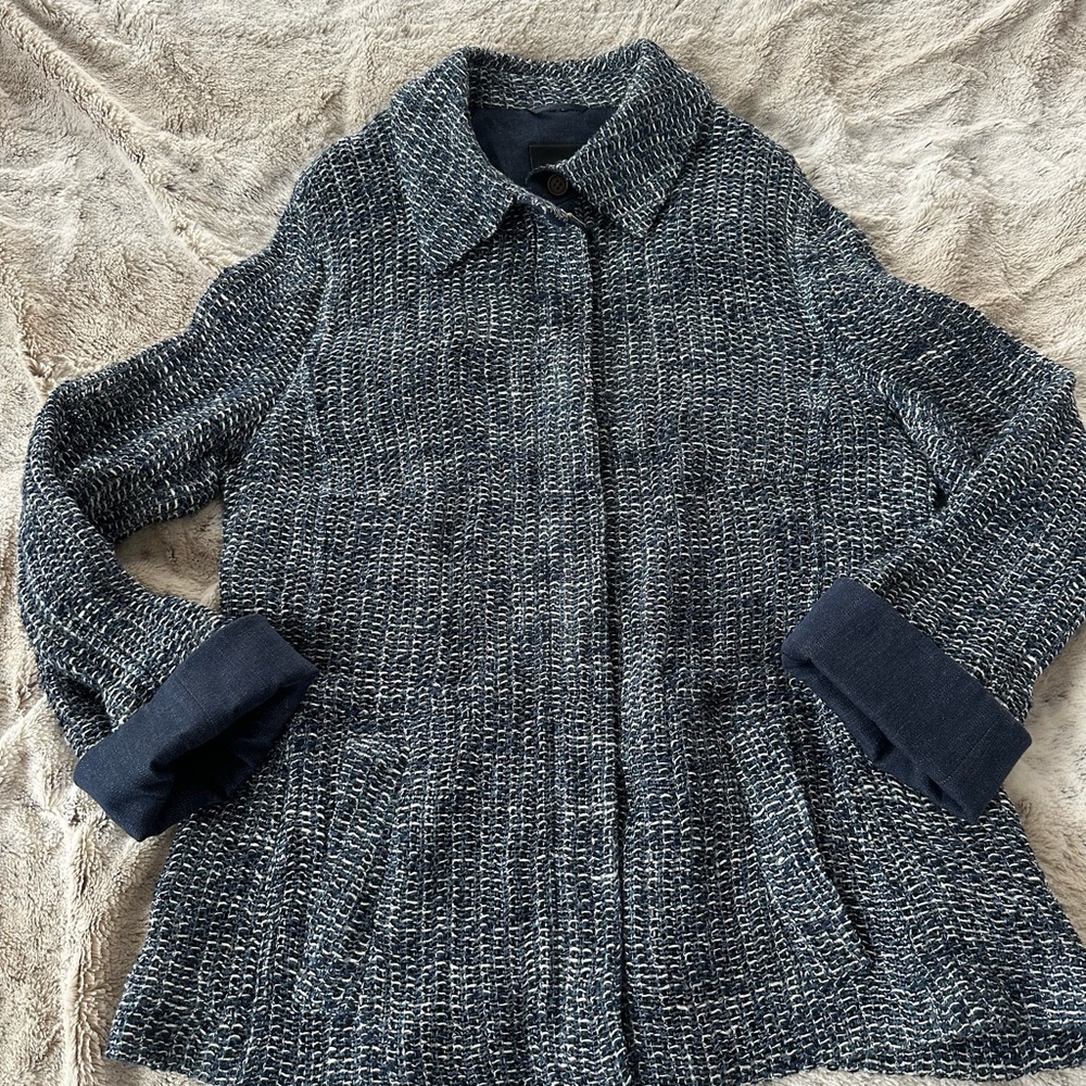 Akris Blue Teddy Jacket with Cozy Texture